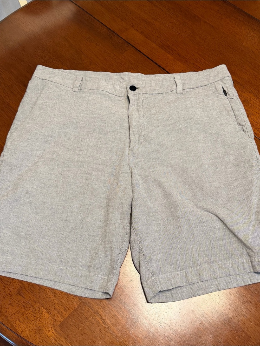 Lululemon Mens Commission Qwick Oxford Shorts Size 36 Gray Casual Golf 9” M7AFZS